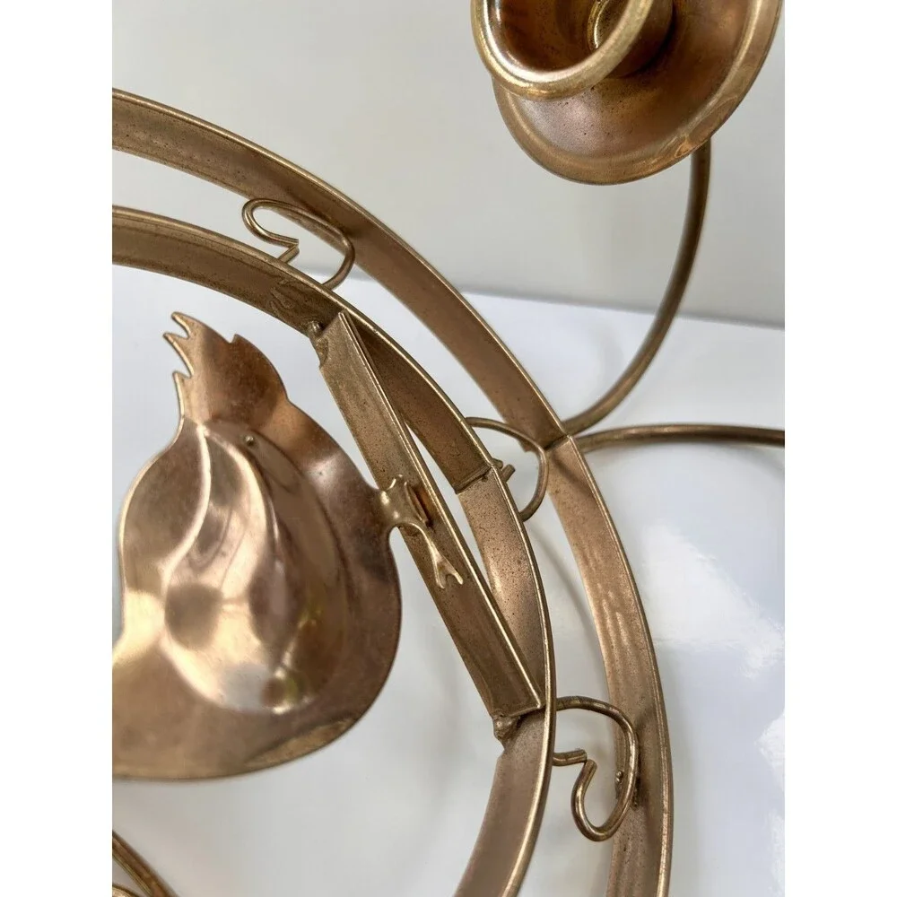 Set of TWO- Vintage Goose Heart Wall Sconces Double Cup 2-Candle Holders